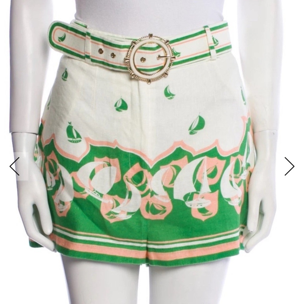 Zimmermann High-tie Sailboats Printed Shorts Size 3